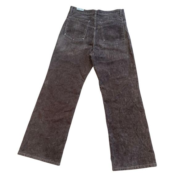 FREE PEOPLE Tinsley Baggy High Rise Flocked Jeans / Chocolate Brown SZ 30 - Picture 2 of 15